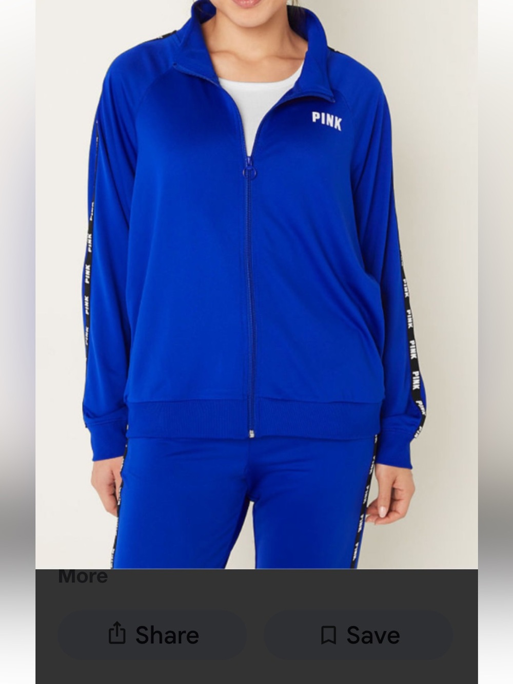 PINK Victoria's Secret Royal Blue Zip-Up Track Jacket